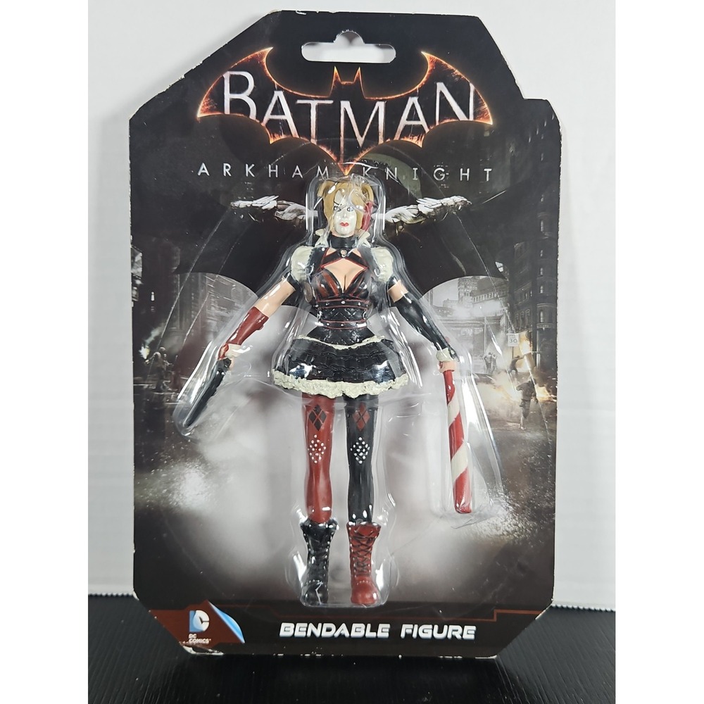 DC Comics Batman: Arkham Knight - HARLEY QUINN Bendable Figure w/Bat & Gun!